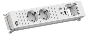 Bachmann POWER FRAME 2xCEE7/3916.7021xCM 1xUSB A/C 22W 0 2m GST18 ws von LumaTech