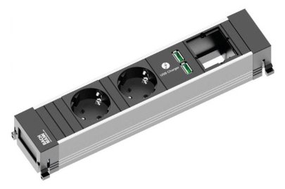 Bachmann Power Frame M 2xCEE7/3916.5041xUSB A&C 22W 1xCM 0.2m GST18