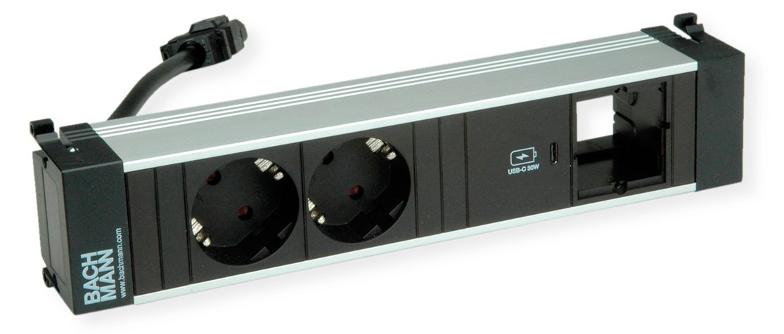 Bachmann POWER FRAME M 2xCEE7/3916.5071xUSB C 30W 1xCM 0,2m GST18