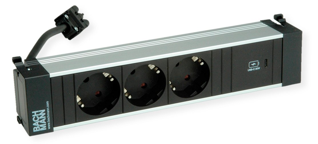 Bachmann Power Frame M 3xCEE7/3916.5061xUSB C 30W 0.2m GST18