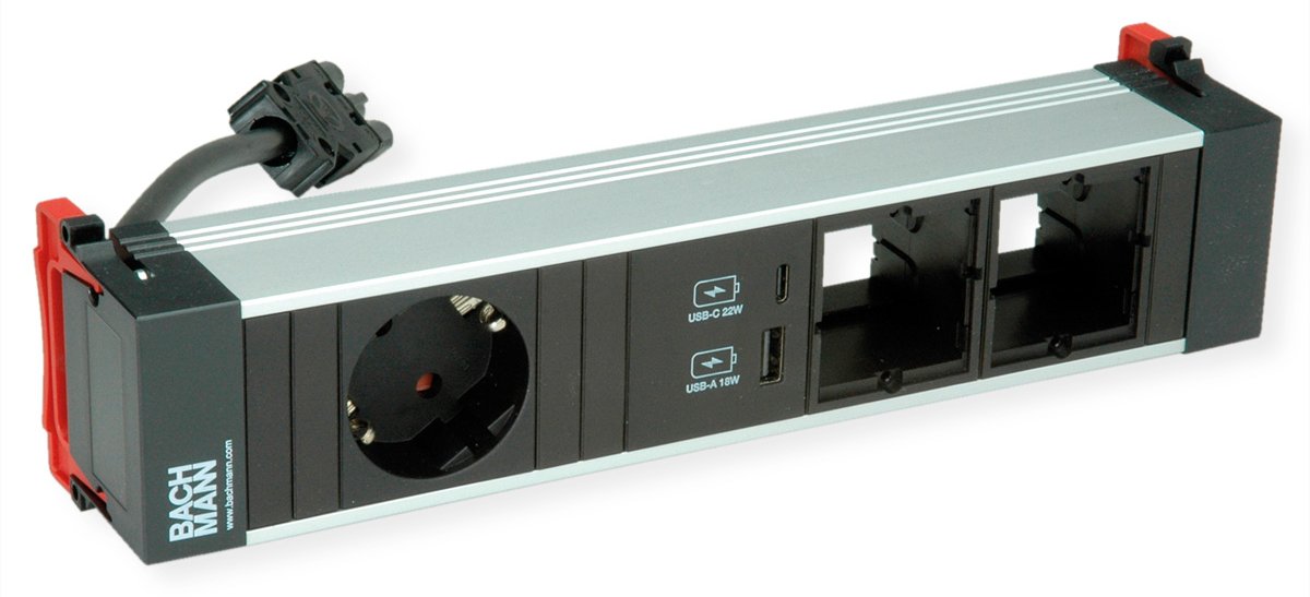 Bachmann POWER FRAME Medium 1x CEE7/7 2xCM 1xUSB A/C Charger