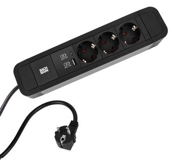 Bachmann PRIMO 2 - Steckdosenleiste - Ausgangsanschlüsse: 3 (USB, 3 x Stromversorgung) von LumaTech