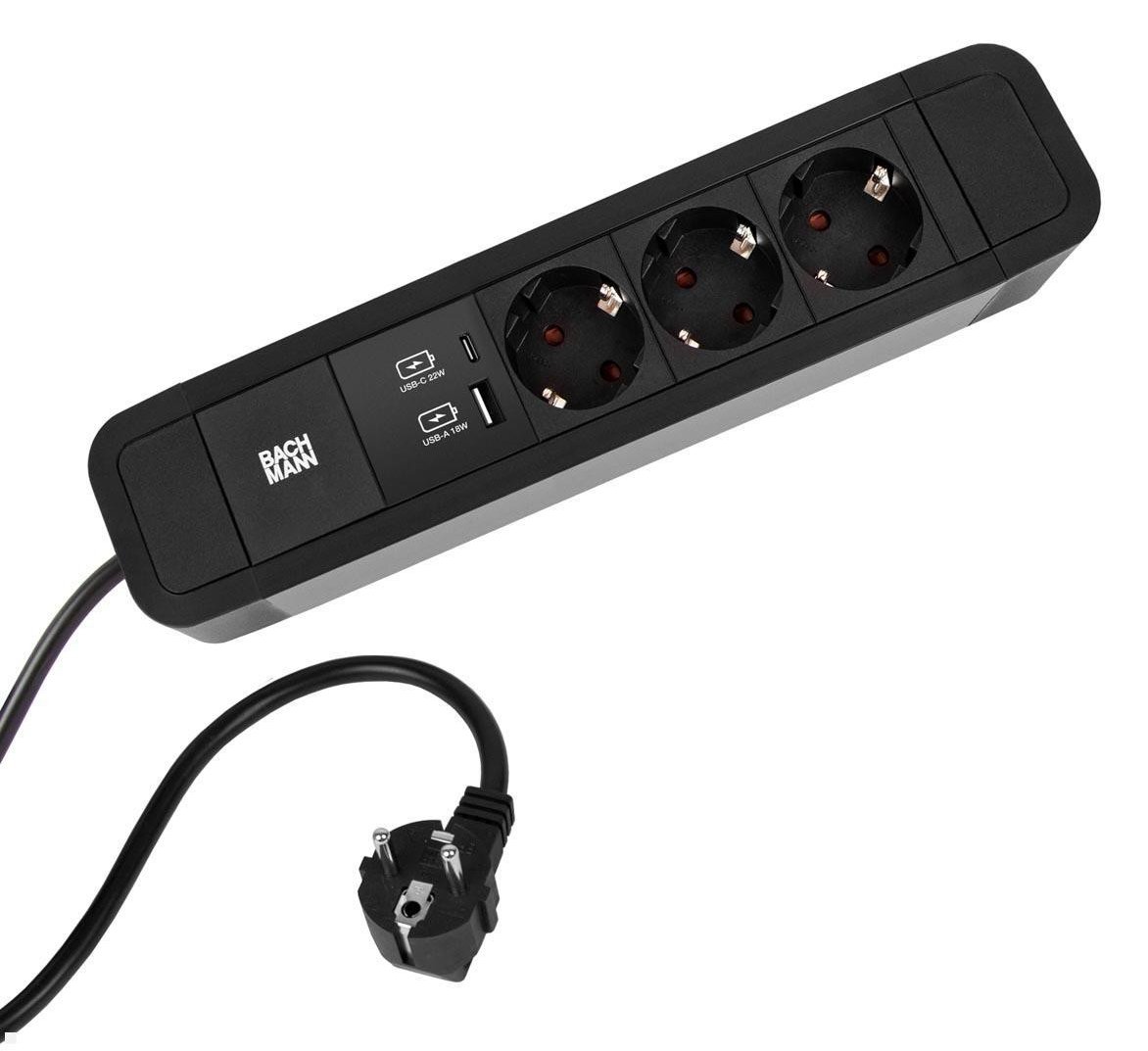 Bachmann PRIMO 2 - Steckdosenleiste - Ausgangsanschlüsse: 3 (USB, 3 x Stromversorgung)