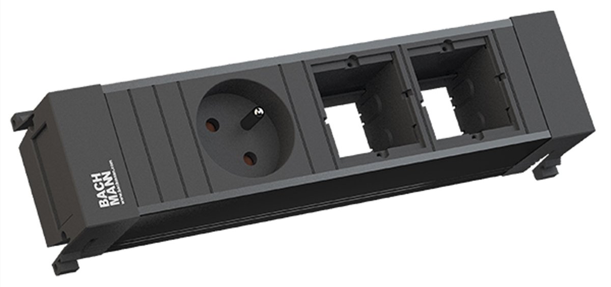 Bachmann Steckdoseneinheit 3-fach schwarz 916.063