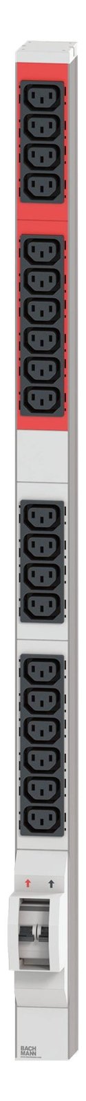 Bachmann Steckdosenleiste (Rack - einbaufähig) - Wechselstrom 250 V - 3680 Watt - Ausgangsanschlüsse: 20
