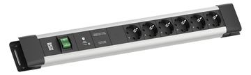 Bachmann Steckdosenleiste CONNECTUS 6xCEE7/3 1xGVS-Plus 1xSchalter 2.0m CEE7/7 von LumaTech