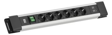 Bachmann Steckdosenleiste CONNECTUS 6xCEE7/3 1xSchalter 1xUSB A/C 22W 2.0m CEE7/7 von LumaTech