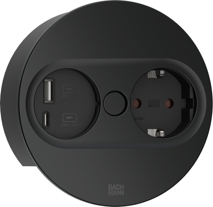 Bachmann Steckdosenleiste TWIST 2 1xCEE7/3 1xUSB A/C - Steckdosenleiste