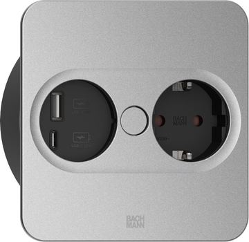 Bachmann TWIST2 1xUTE 1USB A/C RAL9010 eckig Aderendhulsen USB Charg. 2m von LumaTech