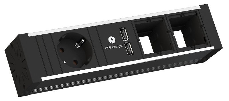 Bachmann VENID - Steckdosenleiste - Eingabe, Eingang GST18 - Ausgangsanschlüsse: 1 (Stromversorgung, 2 x USB)