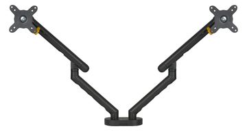 Bakker Elkhuizen Flexible Dual - Befestigungskit - einstellbarer Doppelarm - für 2 Monitore - Aluminium - Schwarz von LumaTech