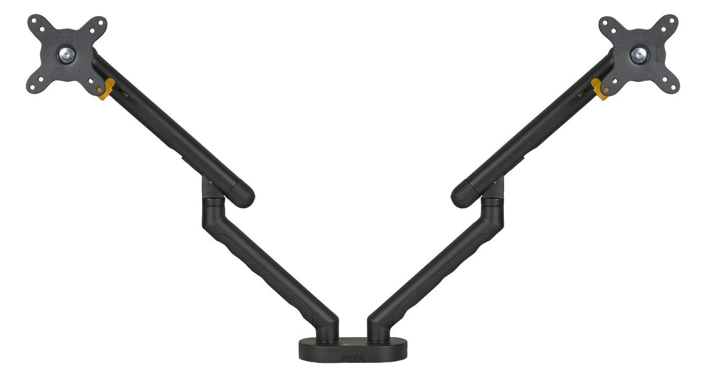 Bakker Elkhuizen Flexible Dual - Befestigungskit - einstellbarer Doppelarm - für 2 Monitore - Aluminium - Schwarz