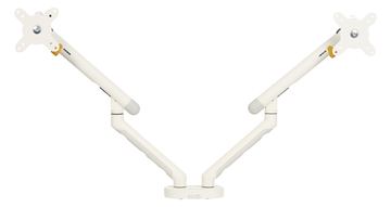 Bakker Elkhuizen Flexible Dual - Befestigungskit - einstellbarer Doppelarm - für 2 Monitore - Aluminium - Weiß von LumaTech