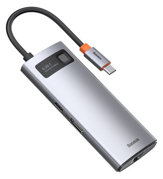 Baseus Metal Gleam - USB 3.2 Gen 1 (3.1 Gen 1) Type-C - 100 W - 10,100,1000 Mbit/s - Grau - 4K Ultra HD - 30 Hz von LumaTech