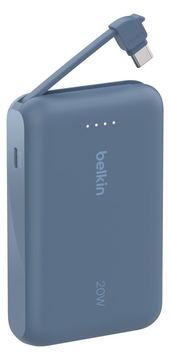 Belkin 10k PD20w Integrated USB-C Cable Power Bank Blue von LumaTech
