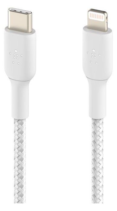 Belkin BOOST CHARGE - Lightning-Kabel - 24 pin USB-C männlich zu Lightning männlich - 1 m - weiß - USB-Stromversorgung von LumaTech