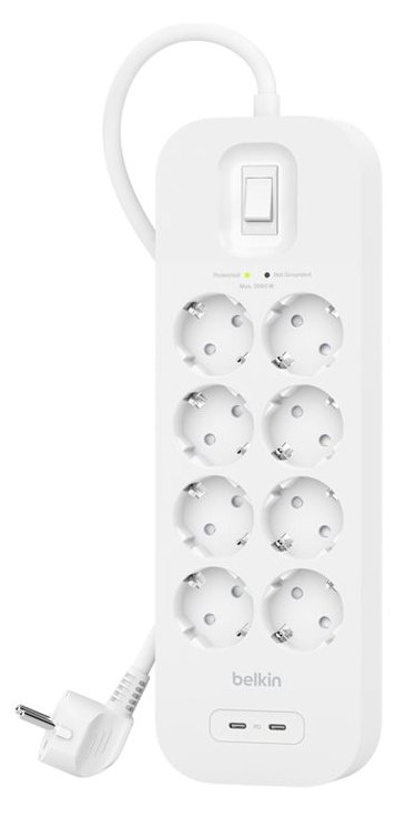 Belkin Connect - Überspannungsschutz - mit 2 USB-C Ports