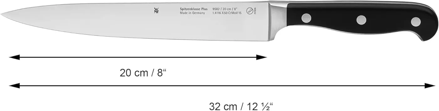 WMF Spitzenklasse Plus Messerset 5teilig, Made in Germany, 5 Messer geschmiedet, Küchenmesser, Performance Cut, Spezialklingenstah — Bild 3