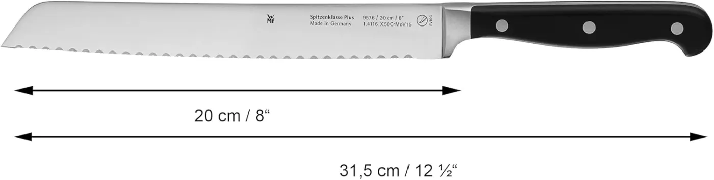 WMF Spitzenklasse Plus Messerset 5teilig, Made in Germany, 5 Messer geschmiedet, Küchenmesser, Performance Cut, Spezialklingenstah — Bild 4