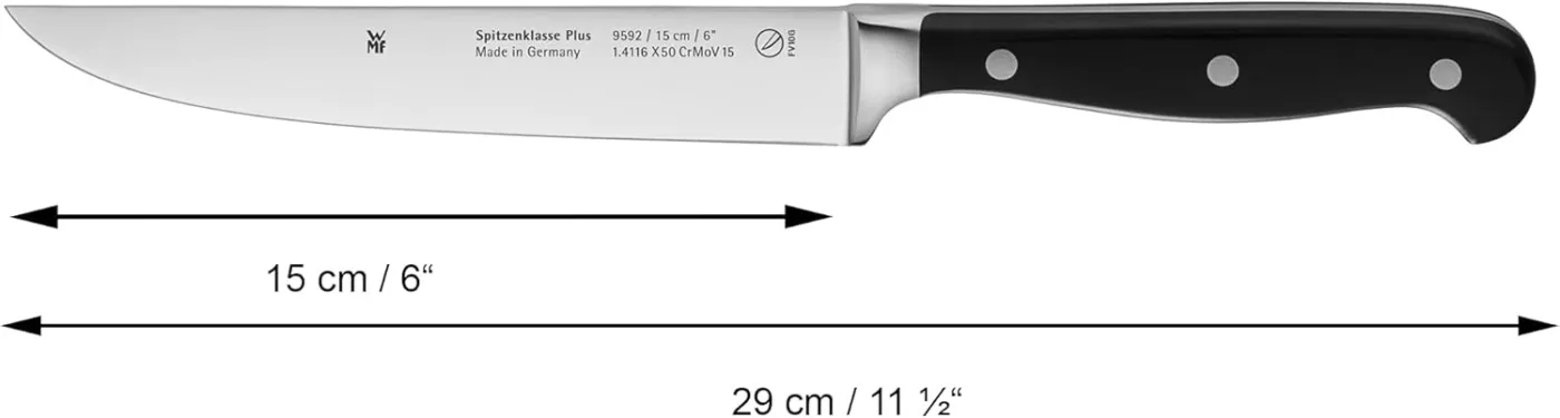 WMF Spitzenklasse Plus Messerset 5teilig, Made in Germany, 5 Messer geschmiedet, Küchenmesser, Performance Cut, Spezialklingenstah — Bild 5