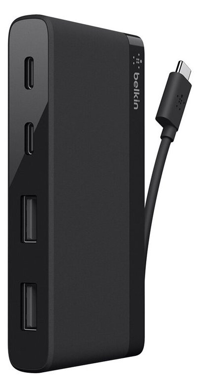 Belkin USB-C 4-Port Mini Hub - Hub - 4 x SuperSpeed USB 3.0