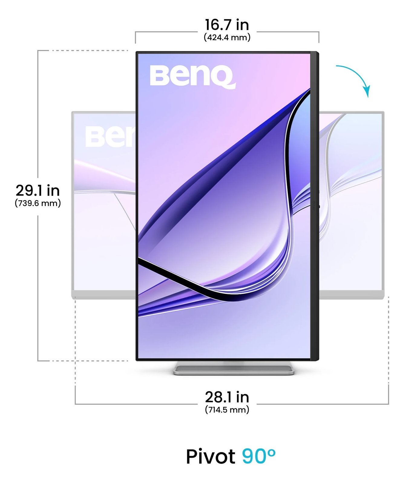 BenQ 80,0cm MA320UP 16:9 HDMI/USB-C silv. lift/piv UHD - Flachbildschirm (TFT/LCD) - IPS