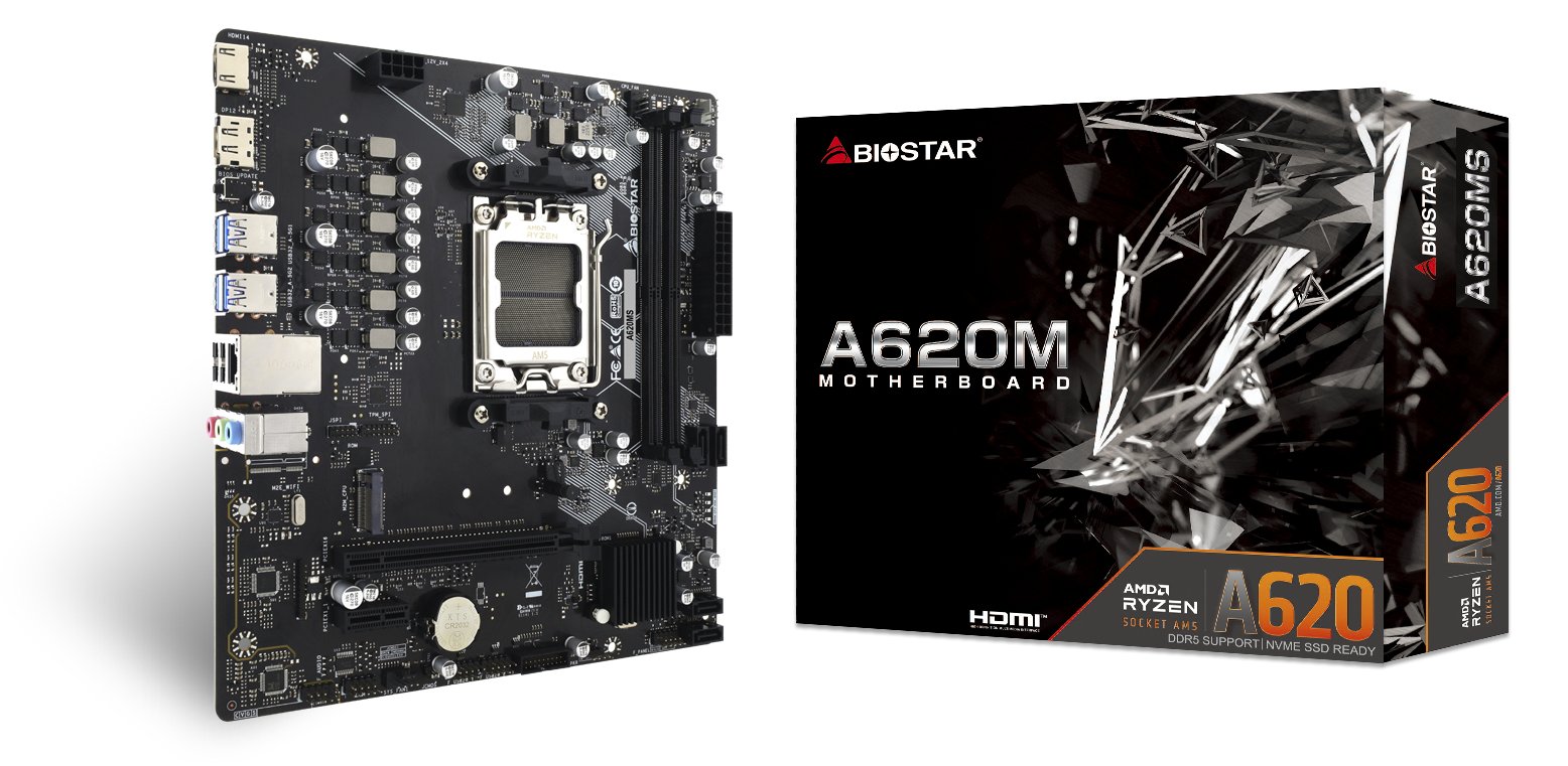 Biostar A620MS A620 AM5 mATX DDR5 - Mainboard - AMD Sockel AM5 (Ryzen Zen4)
