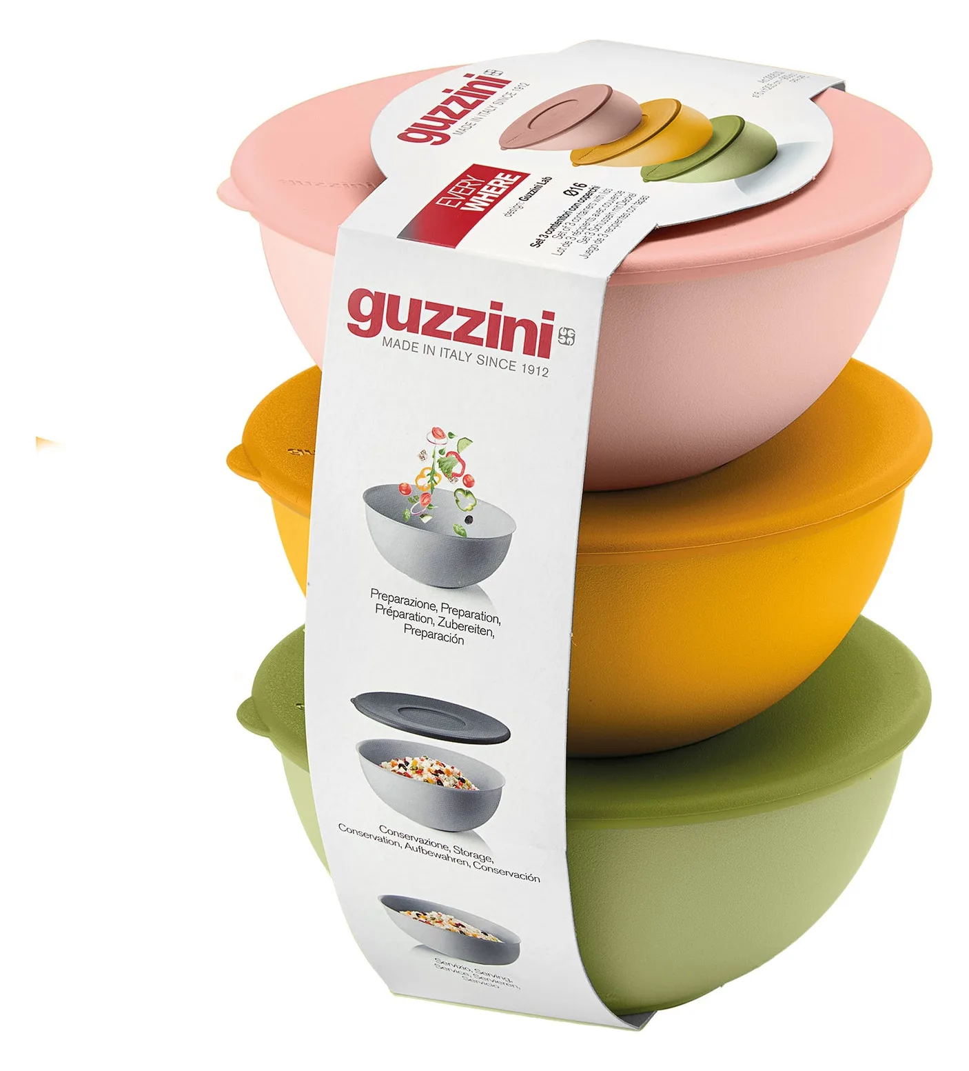 Guzzini EVERYWHERE BIO - Set 3 Schüsseln mit Deckel Assorted c., Ansicht 3