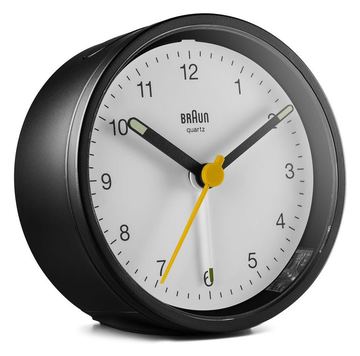 Braun BC12BW - Quarzwecker - Rund - Schwarz - Weiß - 12 h - Summer - Akku von LumaTech