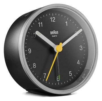 Braun BC12SB - Quarzwecker - Rund - Schwarz - Silber - 12 h - Summer - Akku von LumaTech
