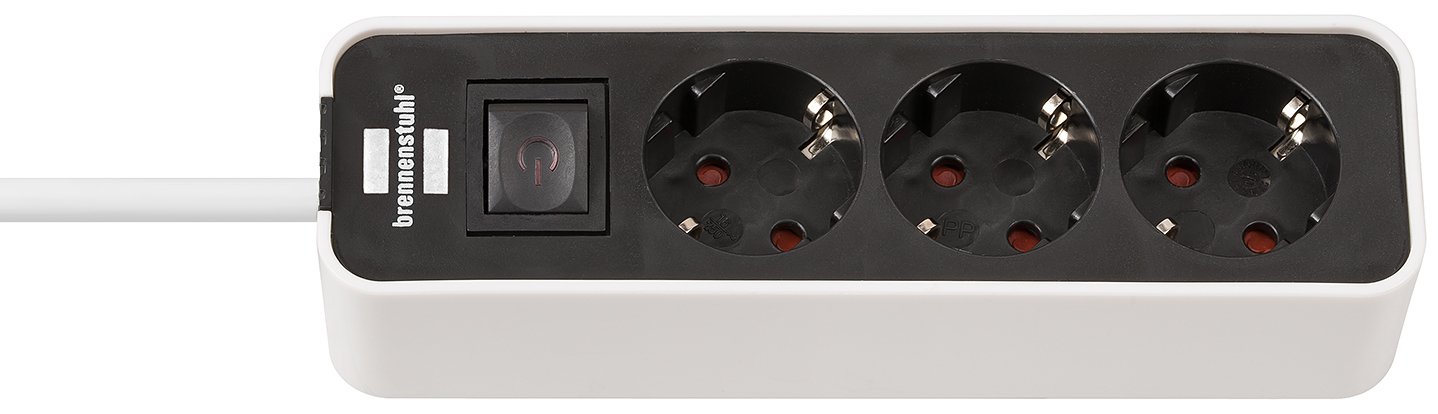 Brennenstuhl 1153230020 - 1,5 m - Drinnen - Schwarz - Weiß - 3 AC-Ausgänge - 200 mm - Weiß
