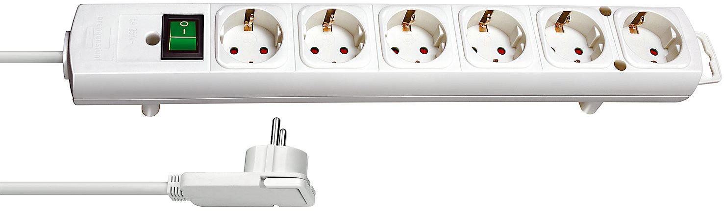 Brennenstuhl 1153320100 - 2 m - Drinnen - Weiß - 6 AC-Ausgänge - 420 mm - Weiß