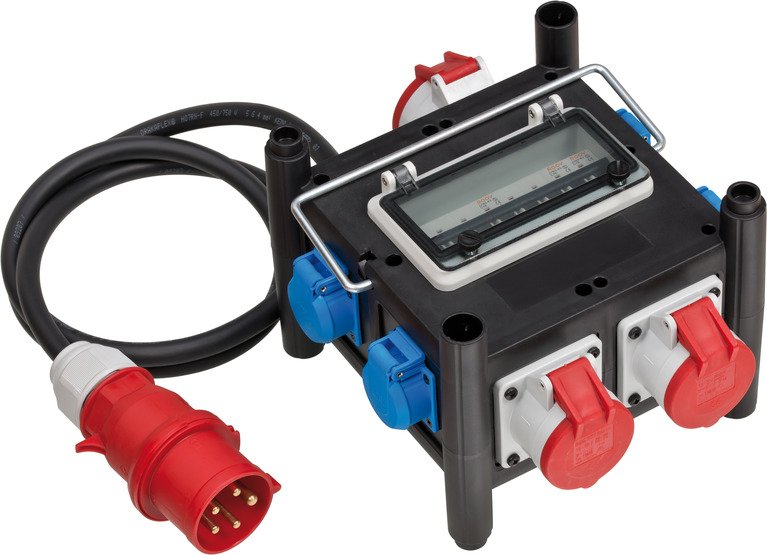 Brennenstuhl 1153690400 - 2 m - Draußen - IP44 - Schwarz - Blau - Rot - 5 AC-Ausgänge - 400 V
