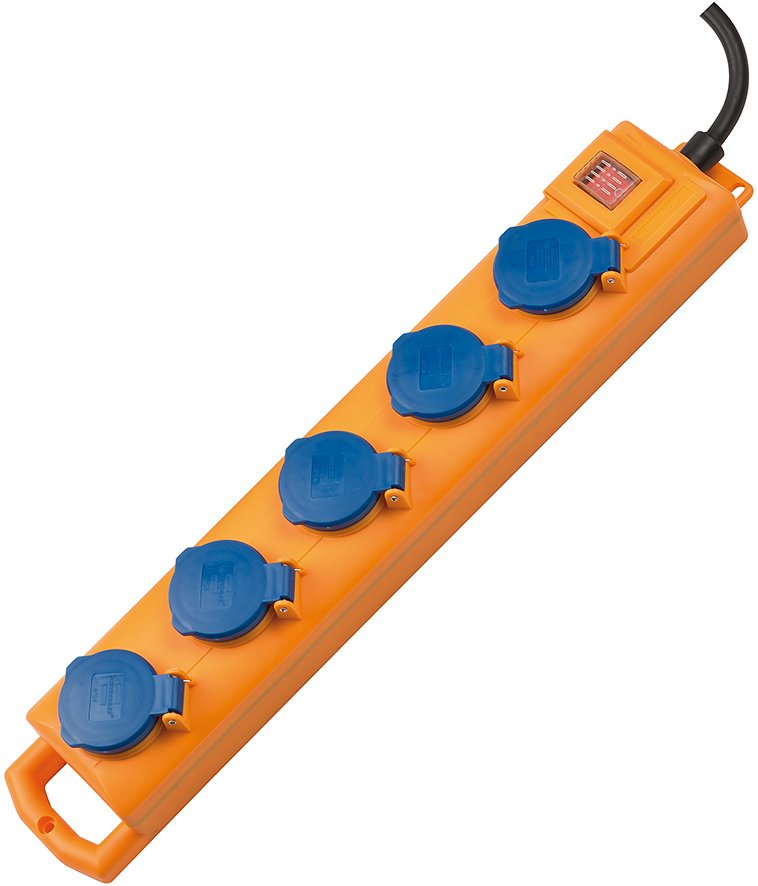 Brennenstuhl 1159900205 - 2 m - 5 AC-Ausgänge - Outdoor - IP54 - Blau - Gelb - Neopren