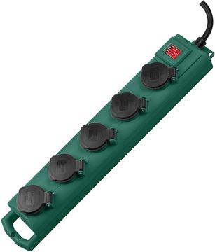 Brennenstuhl 1159910215 - 5 m - 5 AC-Ausgänge - Outdoor - IP54 - Kunststoff - Schwarz - Grün von LumaTech