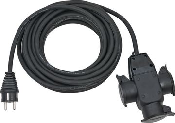 Brennenstuhl 1167810301 - 10 m - Draußen - IP44 - Gummi - Schwarz - 3 AC-Ausgänge von LumaTech