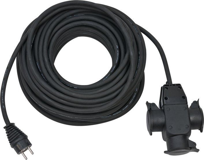 Brennenstuhl 1167820301 - 25 m - Draußen - Schwarz - 3 AC-Ausgänge - 280 mm - 280 mm