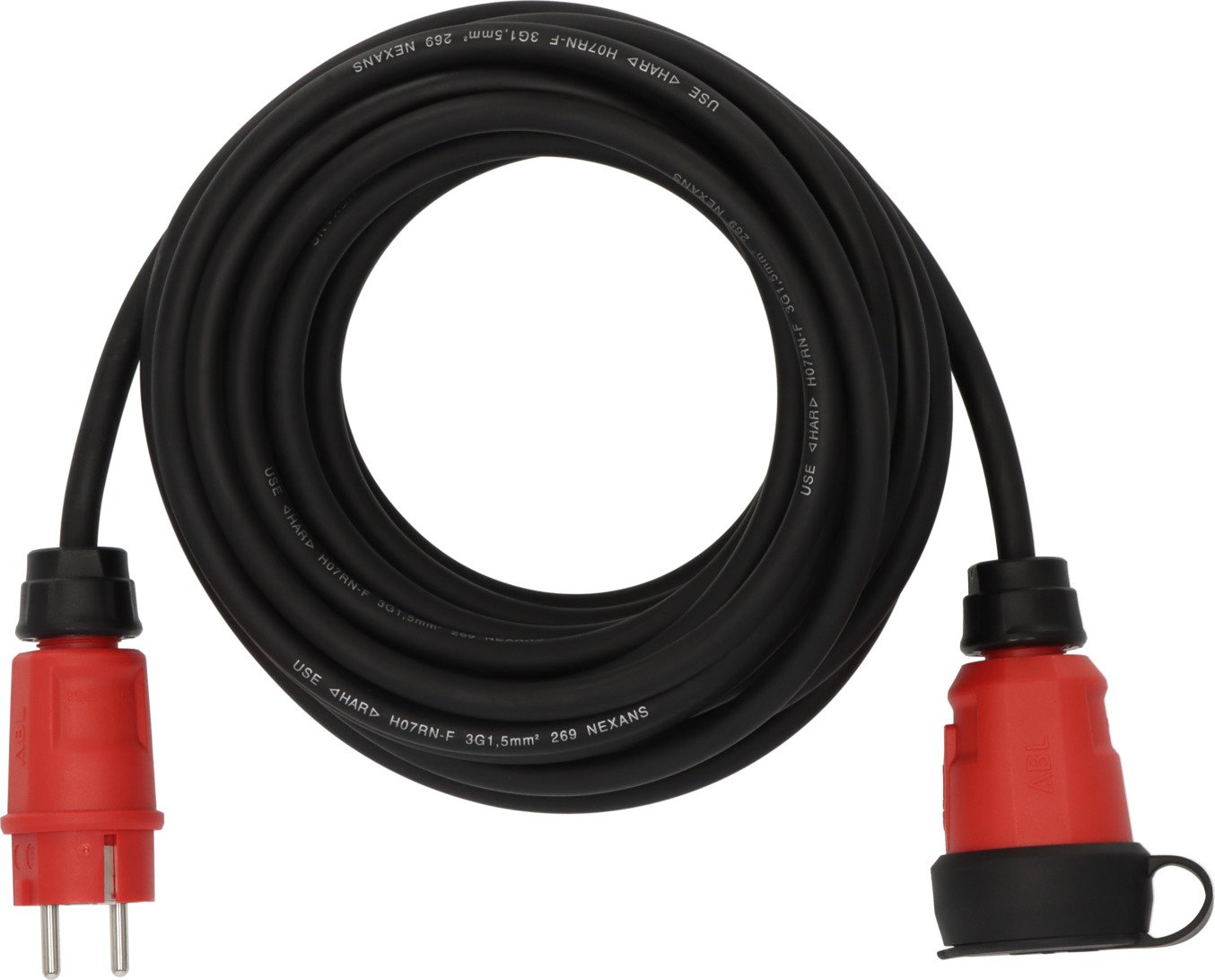 Brennenstuhl 9161100110 Strom Verlängerungskabel 16 A Schwarz Rot H07RN-F 3G 1.5 - Kabel - Verlängerungskabel