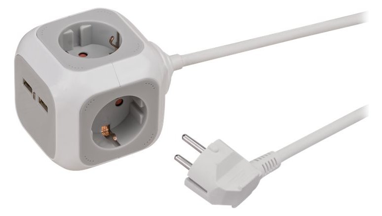 Brennenstuhl ALEA-Power - Steckdosenleiste - Wechselstrom 230V - 3680Watt - Ausgangsanschlüsse: 4(2 x USB, 4 x Spannung)