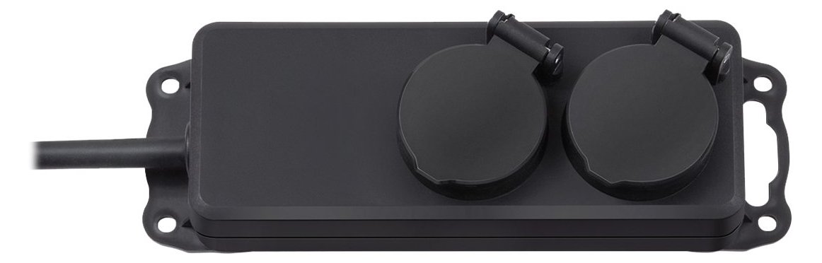 Brennenstuhl Extension socket IP44 2-way black 2m H07RN-F 3G1,5