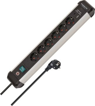 Brennenstuhl Premium Alu Line 6fach schwarz*DE* 1391030611 von LumaTech