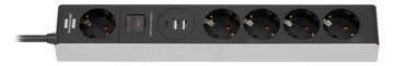 Brennenstuhl Premium-Line - Steckdosenleiste - mit USB-Spannungsversorgung - 2 x USB, 24 pin USB-C, 5 x Stromversorgung von LumaTech
