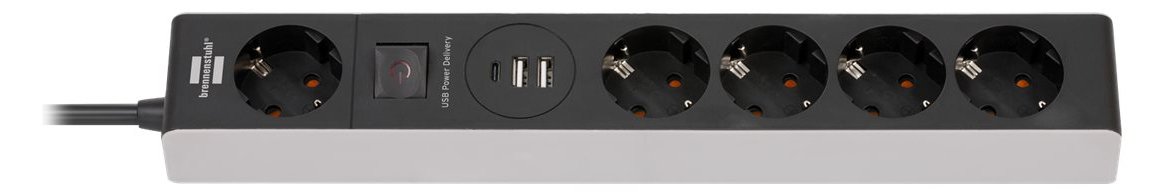 Brennenstuhl Premium-Line - Steckdosenleiste - mit USB-Spannungsversorgung - 2 x USB, 24 pin USB-C, 5 x Stromversorgung