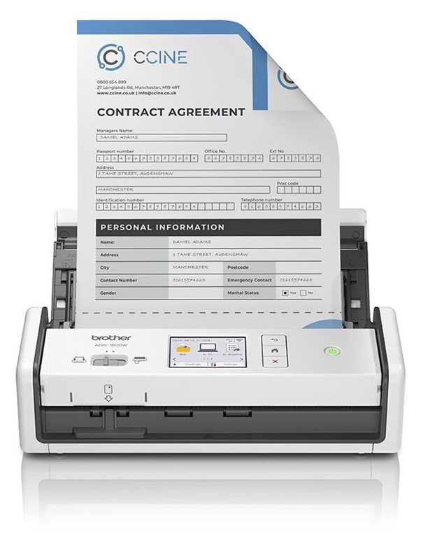 Brother ADS-1800W - Dokumentenscanner - Dual CIS - Duplex - A4 - 600 dpi x 600 dpi - bis zu 30 Seiten/Min. (einfarbig)