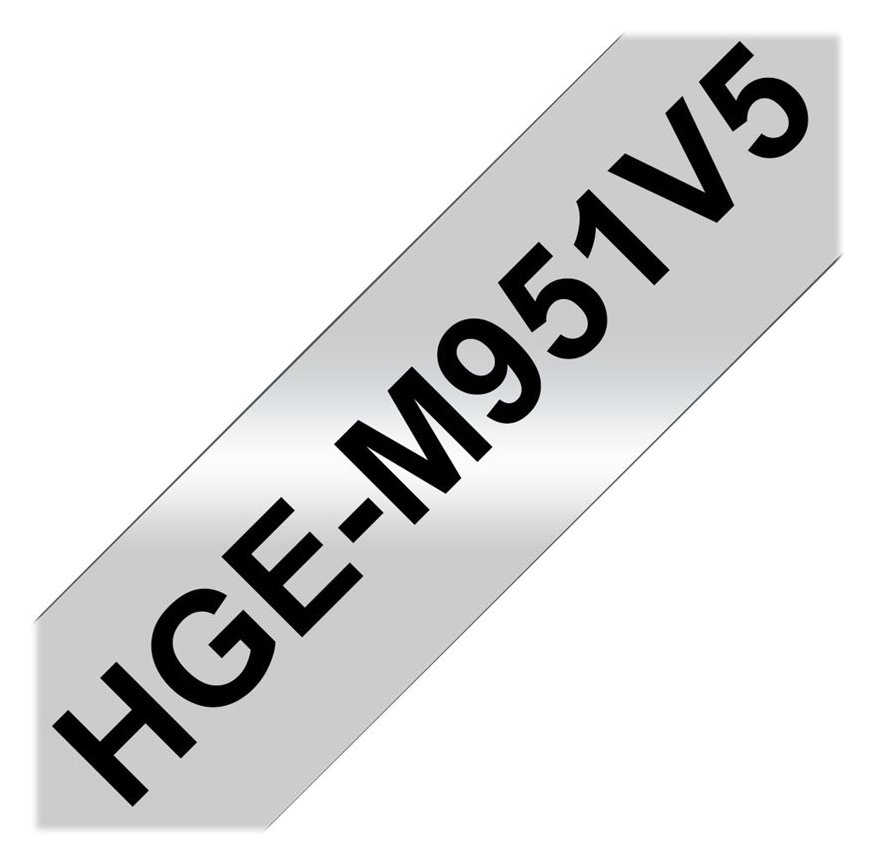 Brother HGE-M951V5 - Schwarz auf Silber - Rolle (2,4 cm x 8 m)