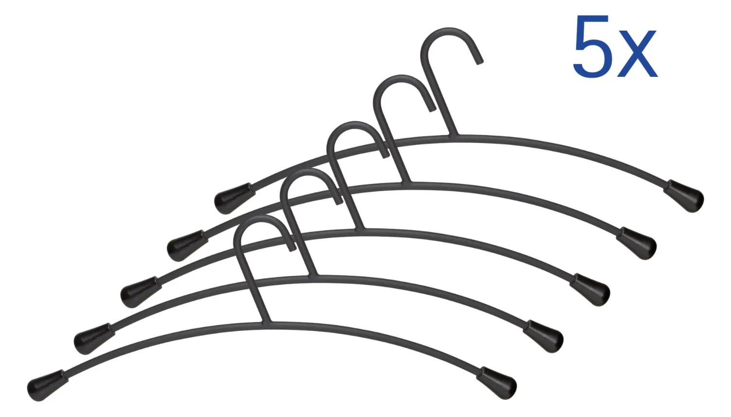 Jakob Maul GmbH MAUL Kleiderbügel Metall - Stahl - Schwarz - Kein Muster - 460 mm - 190 mm - 5 Stück(e), Ansicht 2