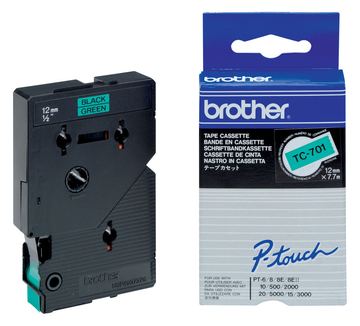 Brother Schwarz, grün - Rolle (1,2 cm) 1 Rolle(n) von LumaTech