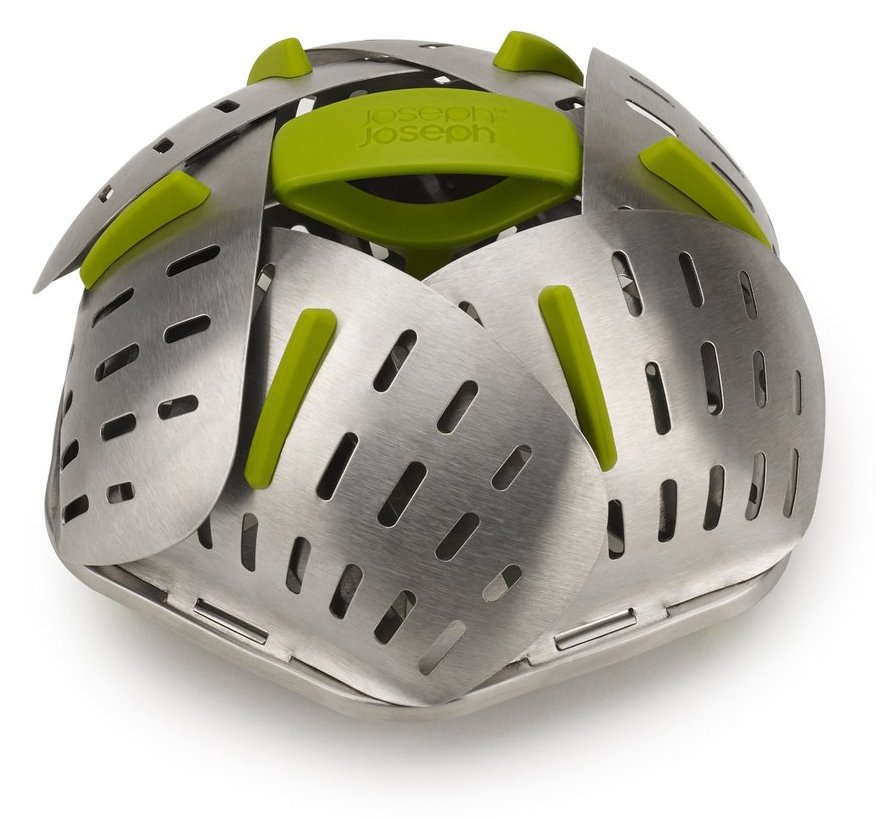 Joseph Joseph Bloom Steel Folding Steamer Basket - Einzelner Dampfgarerkorb - Edelstahl - 16 cm - 100 mm