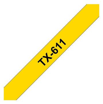 Brother TX611 - Schwarz auf Gelb - Rolle (0,6 cm x 15,2 m) von LumaTech