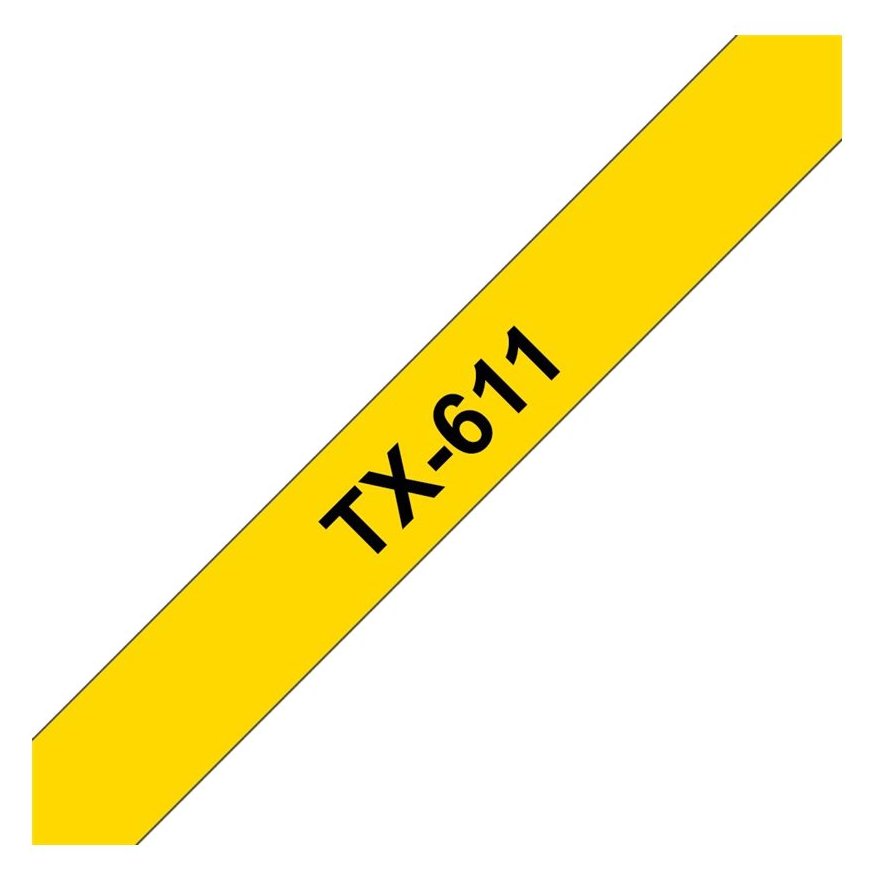 Brother TX611 - Schwarz auf Gelb - Rolle (0,6 cm x 15,2 m)